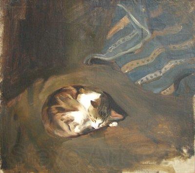 Paul Raud Sleeping cat by Paul Raud Spain oil painting art